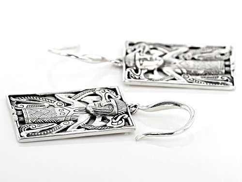 Artisan Collection of Ireland™ Rectangular Sterling Silver Viking Man Dangle Earrings