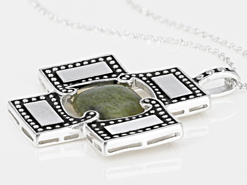 Artisan Collection Of Ireland™ 11mm Square Connemara Marble Silver Provence Pendant With 24