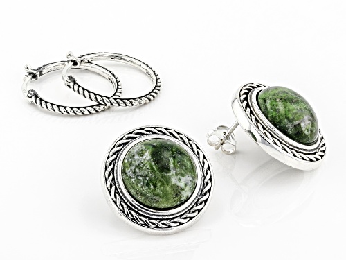 Artisan Collection of Ireland™ Connemara Marble & Silver Set of 2 Celtic Earrings