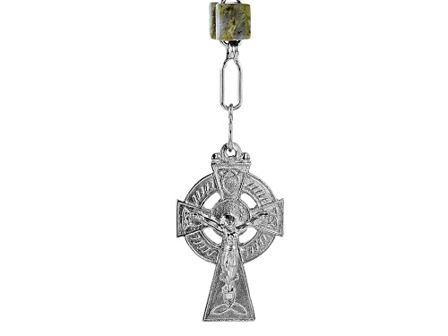 Artisan Collection of Ireland™ Square Connemara Marble Silver-Tone Over Brass Rosary