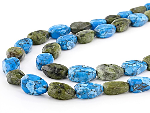 Artisan Collection of Ireland™ Connemara Marble & Magnesite 2 Strand Bead Necklace - Size 21