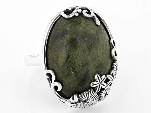 Artisan Collection of Ireland™ Connemara Marble Silver Spring Bouquet Ring - Size 8