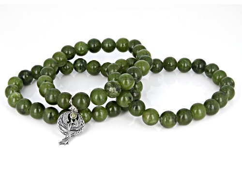 Artisan Collection of Ireland™ Connemara Marble Sterling Silver Phoenix Set of 3 Bracelets