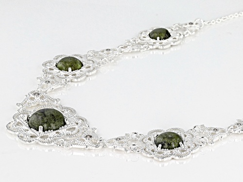 Artisan Collection of Ireland™ Connemara Marble & Cubic Zirconia Silver Tone Castletown Necklace - Size 18