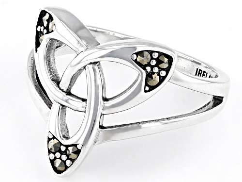 Artisan Collection of Ireland™ 2mm Marcasite Sterling Silver Trinity Knot Ring - Size 7