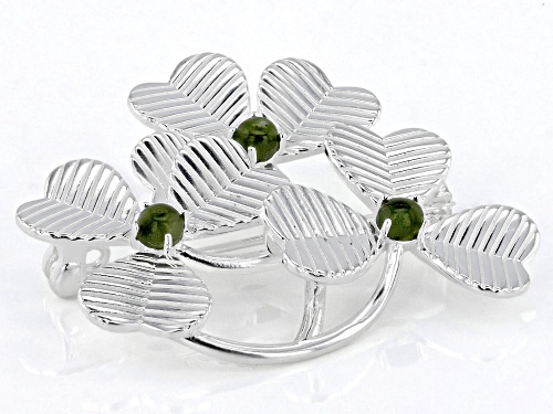 Artisan Collection of Ireland™ 3mm Connemara Marble Sterling Silver Shamrock Brooch