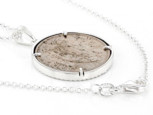 Artisan Collection of Ireland™ Silver Tone Irish Wolf  Coin Pendant With 24