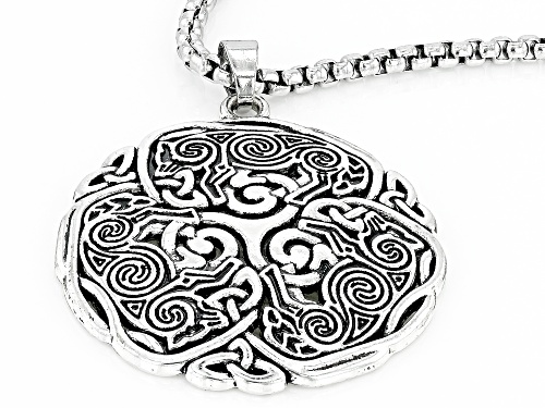 Artisan Collection of Ireland™ Stainless Steel Triskele Swirl Celtic Pendant W/ Chain