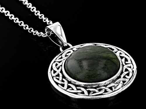Artisan Collection of Ireland™ Connemara Marble Sterling Silver Solitaire Celtic Knot Pendant/Chain