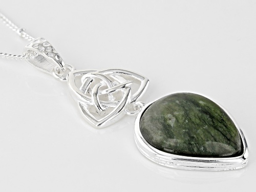 Artisan Collection of Ireland™ Connemara Marble Sterling Silver Trinity Knot Pendant With Chain