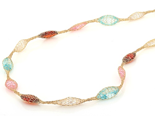 Splendido Italian Jewelry™ 10k Gold Bella Luce® 26.00ctw Diamond Simulant Crochet D'Tuscano Necklace - Size 20