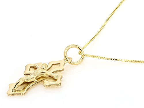 Splendido Italian Jewelry™ 10k Yellow Gold Nova Cross Pendant with Chain