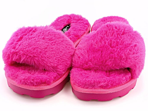 Joan Boyce, Fuchsia Pink Faux Fur Slipper