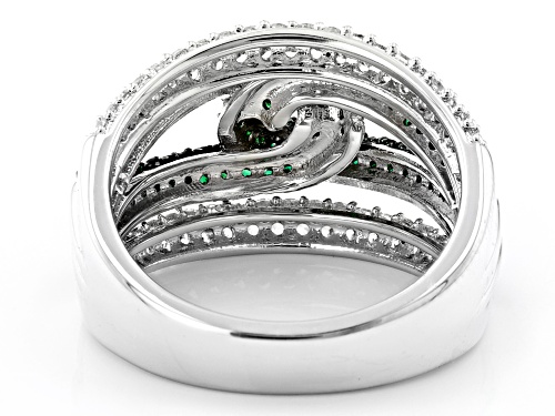 Joan Boyce, 0.12ctw White and 0.03ctw Green Cubic Zirconia Rhodium Over Brass Ring - Size 10