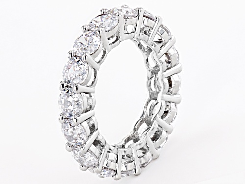 Joan Boyce, 8.64ctw White 100 Facet Cubic Zirconia Silver Tone Band Ring - Size 8