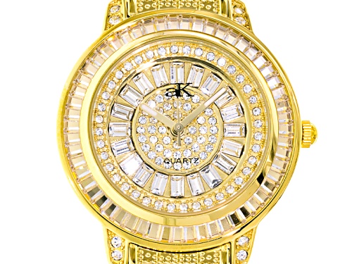 Adee Kaye Beverly Hills White Crystal Yellow Watch