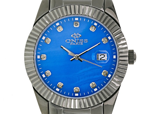 Oniss Stainless Steel And Tungsten Sapphire Mother Of Pearl Dial Gunmetal Tone Watch