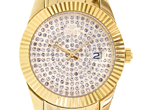 Oniss Ladies White Crystal Two Tone Watch