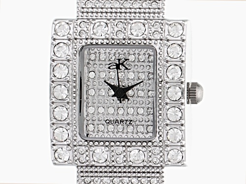 Adee Kaye Beverly Hills White Crystal Silver Tone Watch