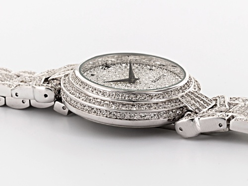 Adee Kaye Beverly Hills ™ White Crystal Silver Tone Watch