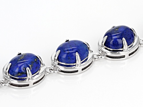 10x8mm Oval Cabochon Lapis Lazuli Sterling Silver Necklace - Size 18