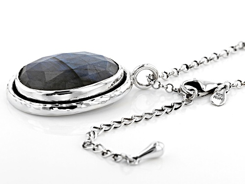 21.00ct Labradorite Sterling Silver Pendant with Chain