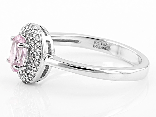 .42ct Oval Precious Pink Topaz With .14ctw Round White Topaz Sterling Silver Ring - Size 7