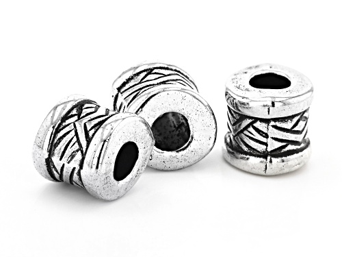 Lightweight Electroform Tube Shape Large Hole Beads in Antiqued Silver Tone 500 Pieces Total