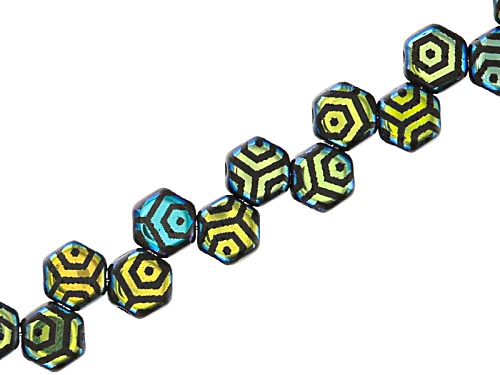 Honeycomb 6mm Glass Beads In Jet Color Laser Web Ab Appx 240 Beads