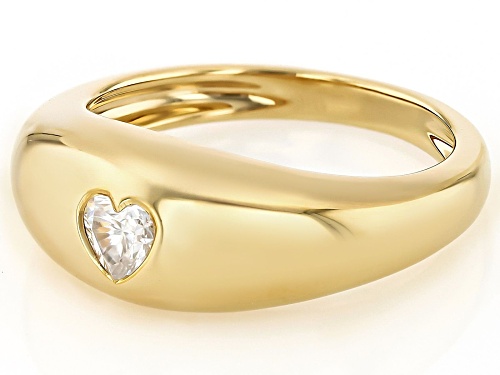 MOISSANITE FIRE® 0.23CT DEW HEART SHAPE 14K YELLOW GOLD OVER SILVER RING - Size 9