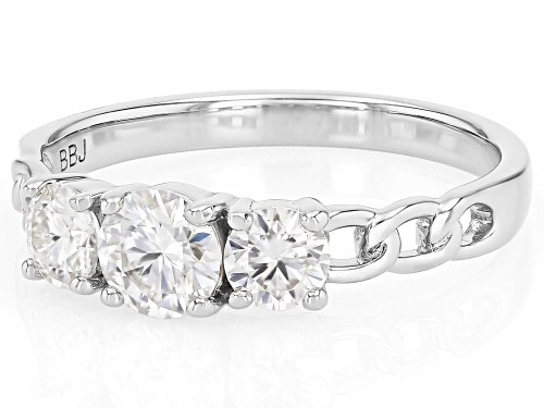 MOISSANITE FIRE® 0.96CTW DEW ROUND BRILLIANT PLATNEVE® RING - Size 8