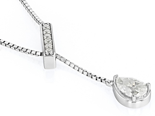 MOISSANITE FIRE® 0.90CTW PEAR AND ROUND BRILLAINT PLATNEVE® ADJUSTABLE NECKLACE - Size 18