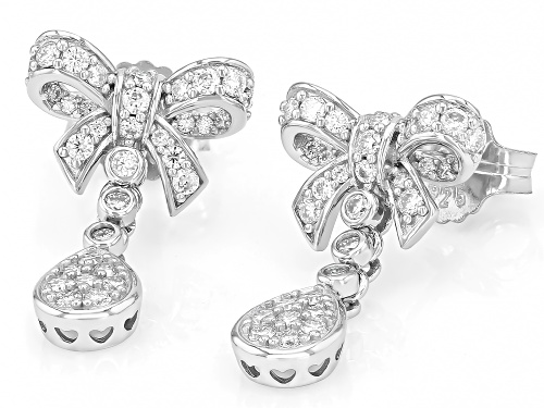 MOISSANITE FIRE® 1.08CTW DEW ROUND BRILLIANT PLATNEVE® EARRINGS