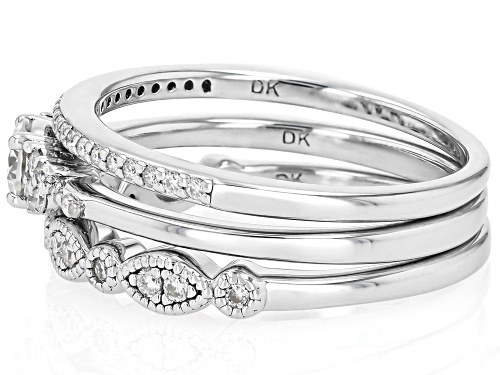 MOISSANITE FIRE® 0.70CTW DEW ROUND BRILLIANT PLATINEVE® SET 3 RINGS - Size 7