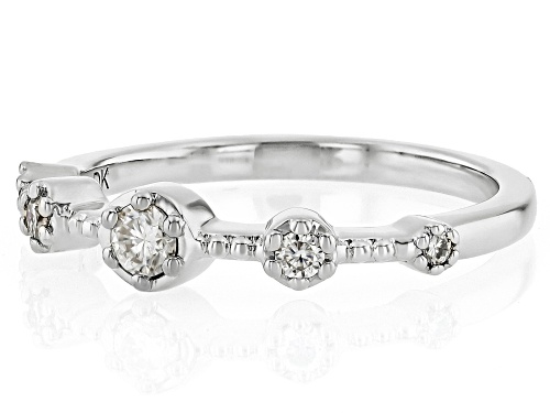 MOISSANITE FIRE® 0.20CTW DEW ROUND BRILLIANT PLATINEVE® RING - Size 7