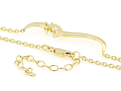MOISSANITE FIRE® 0.92CTW DEW PEAR AND MARQUISE 14K YELLOW GOLD OVER SILVER NECKLACE - Size 18