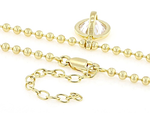 MOISSANITE FIRE® 2.70CT DEW ROUND 14K YELLOW GOLD OVER SILVER NECKLACE - Size 18