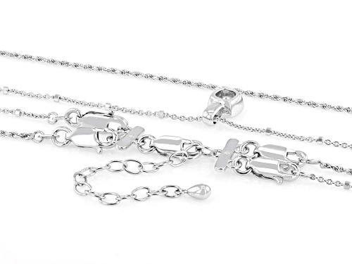 MOISSANITE FIRE® 0.60CT DEW SQUARE CUSHION PLATINEVE® LAYERED NECKLACE