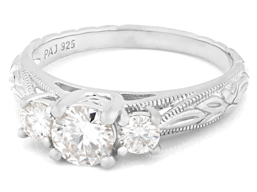 MOISSANITE FIRE® 0.92CTW DEW ROUND PLATINEVE® RING - Size 8