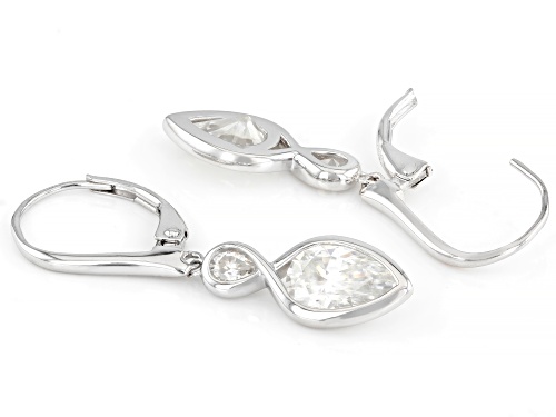 MOISSANITE FIRE® 3.32CTW DEW PEAR SHAPE PLATINEVE® EARRINGS