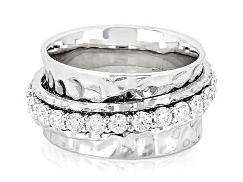 MOISSANITE FIRE® 1.56CTW DEW ROUND PLATINEVE® RING - Size 6