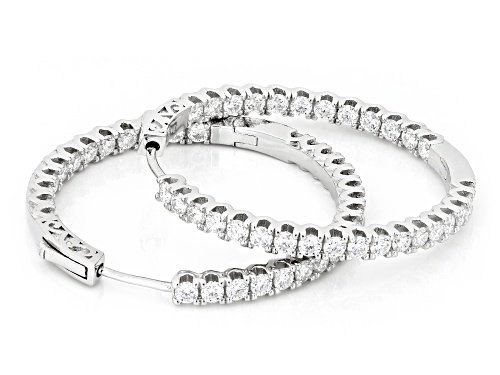 MOISSANITE FIRE® 3.60CTW DEW ROUND  PLATINEVE® HOOP EARRINGS