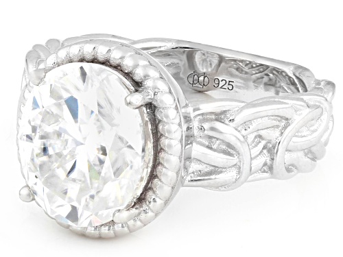 MOISSANITE FIRE® 4.20CT DEW OVAL PLATINEVE® RING - Size 7