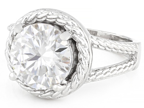 MOISSANITE FIRE® 3.60CT DEW ROUND PLATINEVE® RING - Size 9