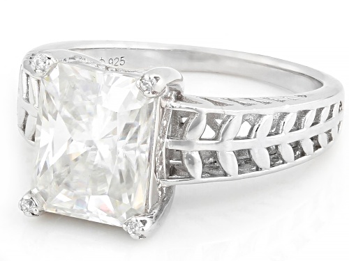 MOISSANITE FIRE® 4.10CTW DEW RADIANT CUT AND ROUND PLATINEVE® RING - Size 6
