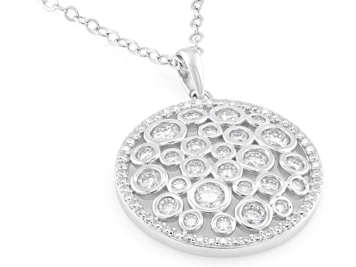 MOISSANITE FIRE® 1.54CTW DEW ROUND BRILLIANT PLATINEVE® PENDANT AND CHAIN