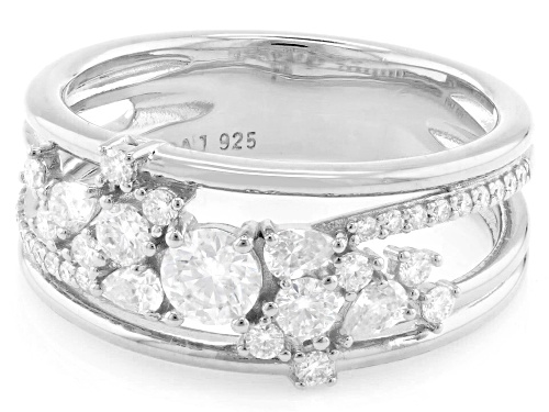MOISSANITE FIRE® 1.01CTW DEW ROUND AND PEAR PLATINEVE® RING - Size 6