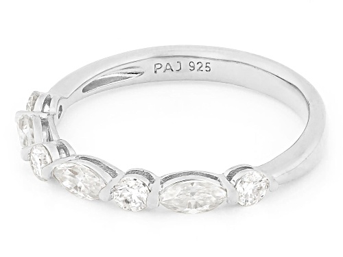 MOISSANITE FIRE® 0.66CTW DEW MARQUISE AND ROUND PLATINEVE® BAND RING - Size 8