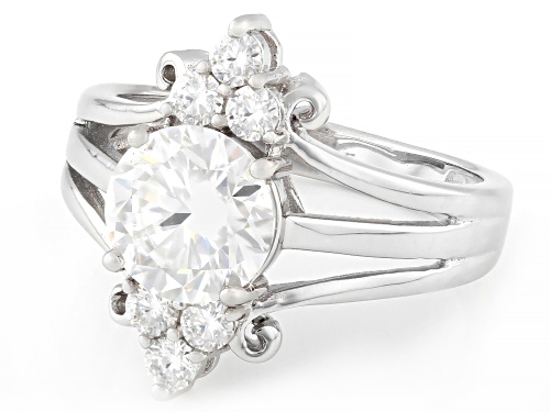 MOISSANITE FIRE® 2.26CTW DEW ROUND BRILLIANT PLATINEVE® RING - Size 7