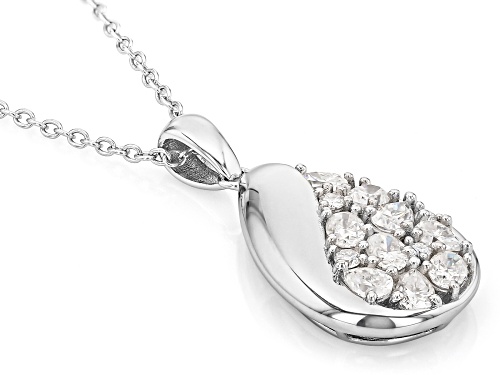 MOISSANITE FIRE® 1.67CTW DEW PEAR, OVAL AND ROUND PLATINEVE® PENDANT AND CHAIN